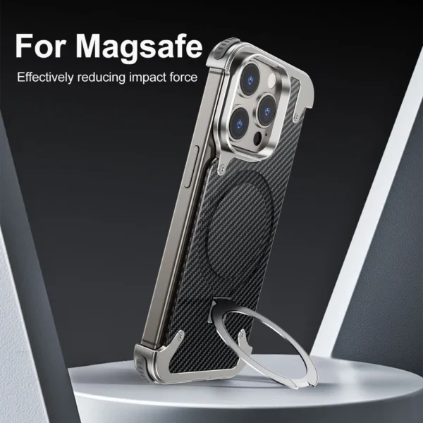 Luxury Premium Oatsbasf Magsafe Magnetic Anti-Collision Carbon Fibre Case Cover for iPhone 15 Pro (Copy) - Image 14