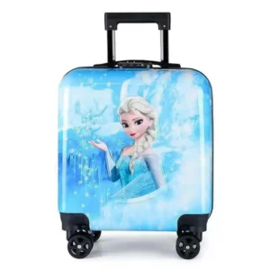 Luxury Premium Travelling Universal Wheel Anti-theft Lock Leisure Rod Children's Luggage Bag - Sky Blue