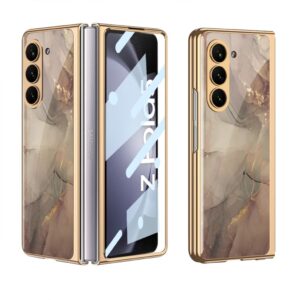 Luxury Premium Electroplated Marble Case Cover For Samsung Galaxy Z Fold 5 5G
