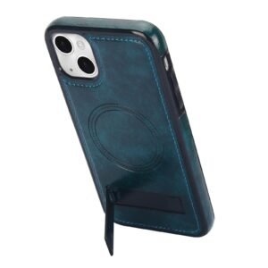 Luxury Premium Leather Invisible Stand Holder  Magsafe Wireless Charging Case Cover For iPhone 14 Plus/15 Plus