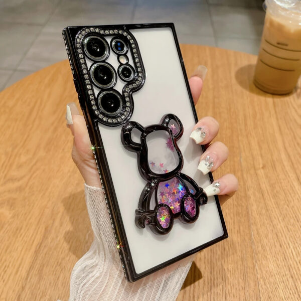 Luxury Premium Eletroplated Glitter Quicksand Cartoon Bear Case for Samsung Galaxy S23 Ultra/S24 Ultra - Image 23