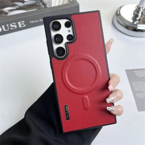 Luxury Premium Business Leather  Magsafe Wireless Charging Case Cover For Samsung Galaxy S22 Ultra /S23 Ultra