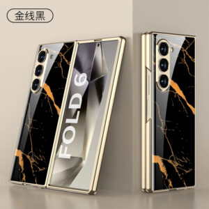 Luxury Premium Electroplated Marble Case Cover For Samsung Galaxy Z Fold 5 5G