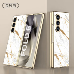 Luxury Premium Electroplated Marble Case Cover For Samsung Galaxy Z Fold 5 5G