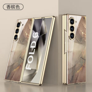 Luxury Premium Electroplated Marble Case Cover For Samsung Galaxy Z Fold 5 5G