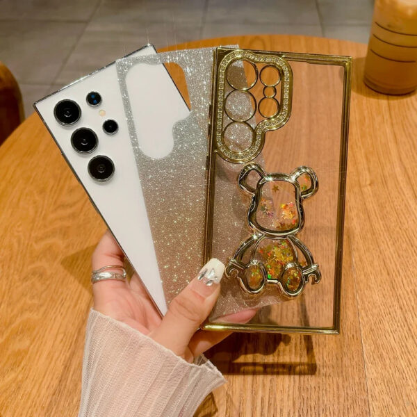 Luxury Premium Eletroplated Glitter Quicksand Cartoon Bear Case for Samsung Galaxy S23 Ultra/S24 Ultra - Image 6