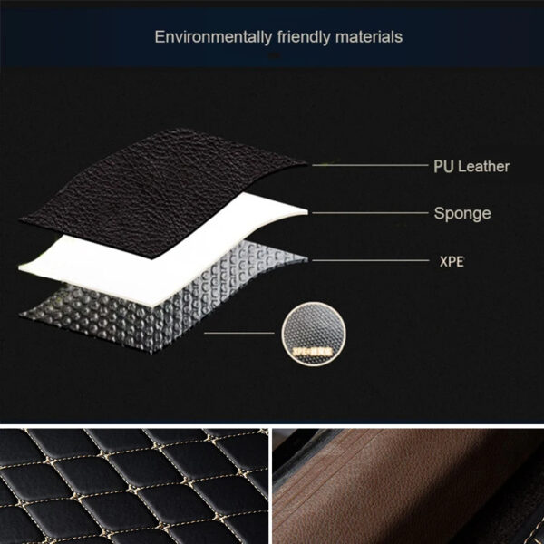 Luxury Premium Universal PU Leather Waterproof Floor Mat Set Auto Foot Pad Protector Carpet Front and Rear Mats - Image 9