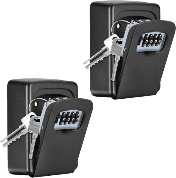 Key Safe Box 4 Digit Code Lock-Storage Key Box Outdoor Wall Mounted Security Password Key Box - Image 12