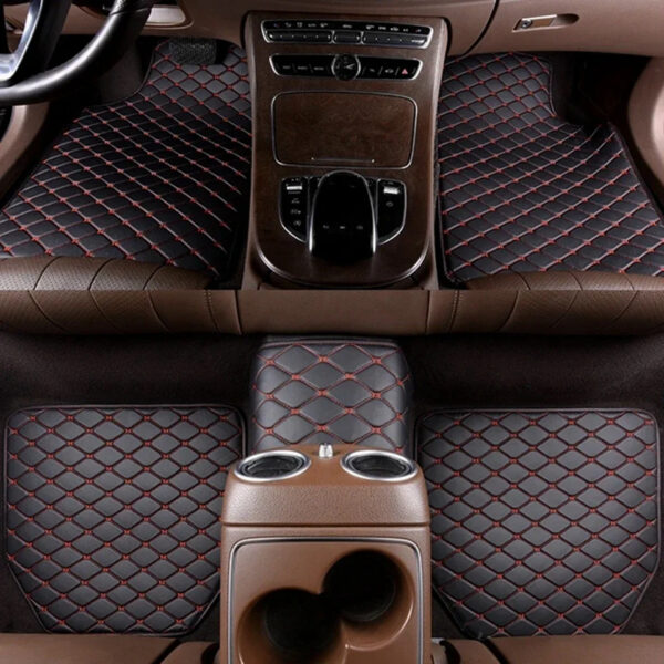 Luxury Premium Universal PU Leather Waterproof Floor Mat Set Auto Foot Pad Protector Carpet Front and Rear Mats - Image 15