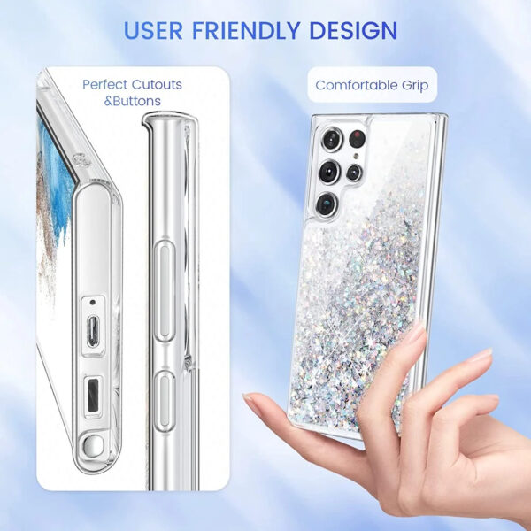 Luxury Premium Cute Flowing Glitter Sparkle Dynamic Quicksand Case Cover For Samsung Galaxy S24 Ultra