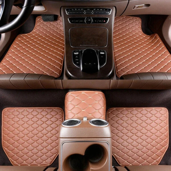 Luxury Premium Universal PU Leather Waterproof Floor Mat Set Auto Foot Pad Protector Carpet Front and Rear Mats - Image 16