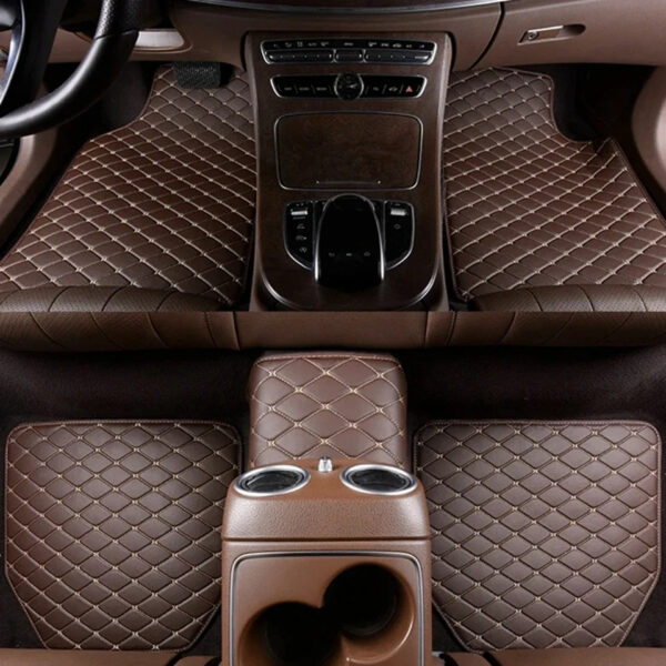 Luxury Premium Universal PU Leather Waterproof Floor Mat Set Auto Foot Pad Protector Carpet Front and Rear Mats - Image 14