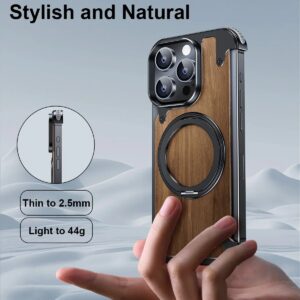 Luxury Premium Eary Natural Wood Frameless MagSafe Shockproof Case Cover For iPhone 15 Pro Max
