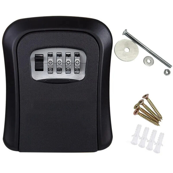 Key Safe Box 4 Digit Code Lock-Storage Key Box Outdoor Wall Mounted Security Password Key Box - Image 19