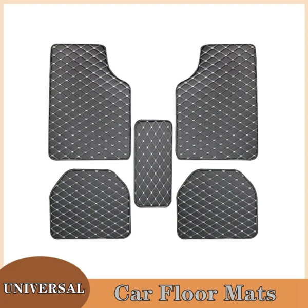 Luxury Premium Universal PU Leather Waterproof Floor Mat Set Auto Foot Pad Protector Carpet Front and Rear Mats - Image 29