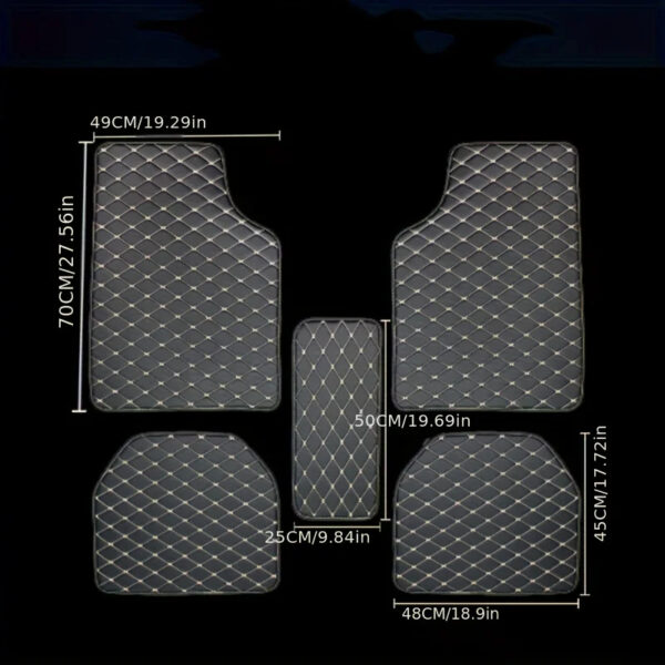 Luxury Premium Universal PU Leather Waterproof Floor Mat Set Auto Foot Pad Protector Carpet Front and Rear Mats - Image 10