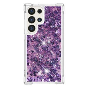 Luxury Premium Cute Flowing Glitter Sparkle Dynamic Quicksand Case Cover For Samsung Galaxy S24 Ultra - Purple