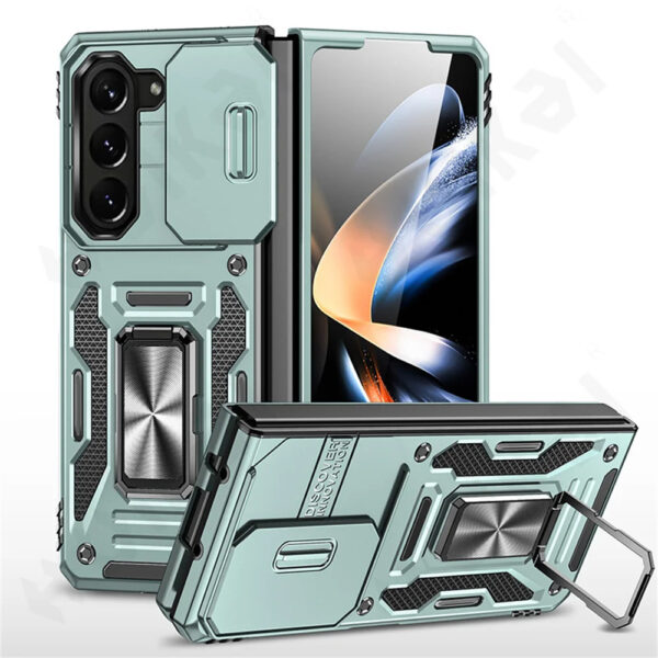 Luxury Premium Armor Hybrid with Ring Holder Kickstand  Rugged  Shockproof Case Cover For Samsung Z Fold 5/Z Fold 6 - Image 4