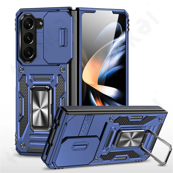 Luxury Premium Armor Hybrid with Ring Holder Kickstand  Rugged  Shockproof Case Cover For Samsung Z Fold 5/Z Fold 6 - Image 5