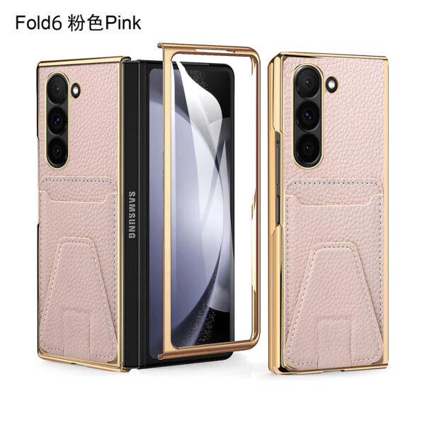 Luxury Premium Lychee Pattern Card Slot Leather Case Cover For Samsung Galaxy Z Fold 5/Z Fold 6 - Image 18