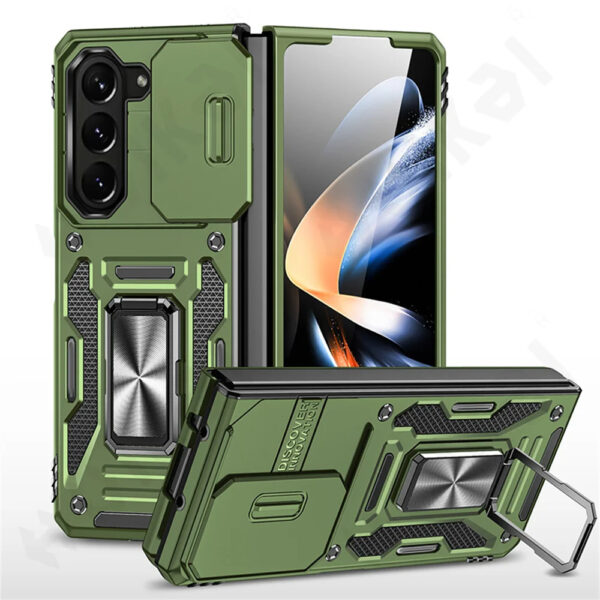 Luxury Premium Armor Hybrid with Ring Holder Kickstand  Rugged  Shockproof Case Cover For Samsung Z Fold 5/Z Fold 6 - Image 6