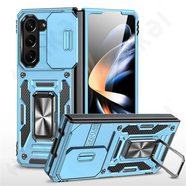 Luxury Premium Armor Hybrid with Ring Holder Kickstand  Rugged  Shockproof Case Cover For Samsung Z Fold 5/Z Fold 6 - Image 7