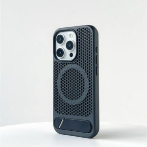 Luxury Premium Mesh Heat Cooling Wireless Charging MagSafe Invisible Stand Hard Case Cover For iPhone Series
