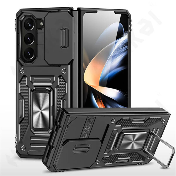 Luxury Premium Armor Hybrid with Ring Holder Kickstand  Rugged  Shockproof Case Cover For Samsung Z Fold 5/Z Fold 6 - Image 8