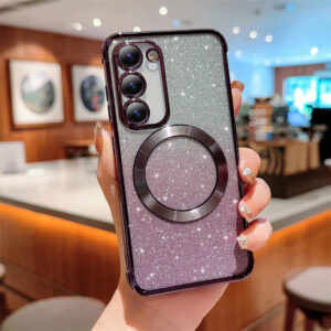 Luxury Premium Eletroplated Glitter Case Cover and 3D Glass Protector for Samsung Galaxy A16/A24/A34/A55