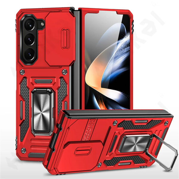 Luxury Premium Armor Hybrid with Ring Holder Kickstand  Rugged  Shockproof Case Cover For Samsung Z Fold 5/Z Fold 6 - Image 9