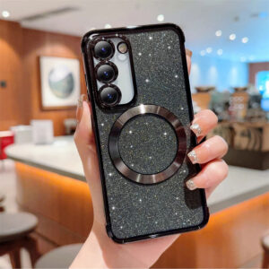 Luxury Premium Eletroplated Glitter Case Cover and 3D Glass Protector for Samsung Galaxy A16/A24/A34/A55