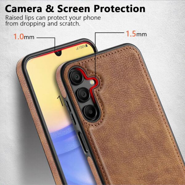 Luxury Premium PU Line Leather Stitching Case Cover For Samsung Galaxy A35/A55 - Image 3