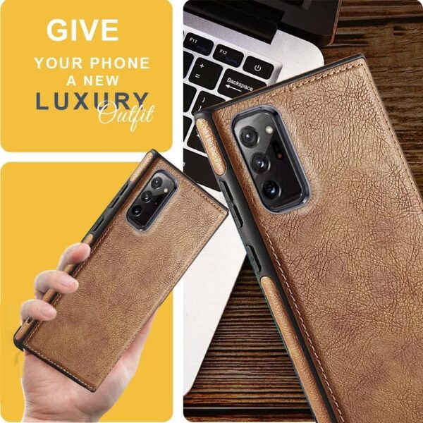 Luxury Premium PU Line Leather Stitching Case Cover For Samsung Galaxy Note 20 Ultra - Image 3