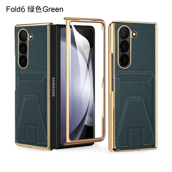 Luxury Premium Lychee Pattern Card Slot Leather Case Cover For Samsung Galaxy Z Fold 5/Z Fold 6 - Image 16