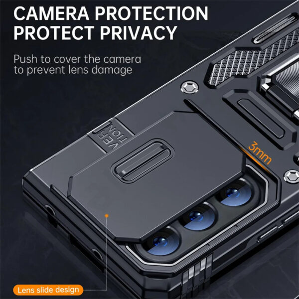 Luxury Premium Armor Hybrid with Ring Holder Kickstand  Rugged  Shockproof Case Cover For Samsung Z Fold 5/Z Fold 6 - Image 3