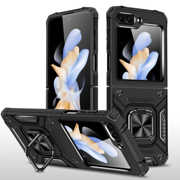 Luxury Premium Armor Hybrid with Ring Holder Kickstand  Rugged  Shockproof Case Cover For Samsung Z Flip5/Z Flip 6 - Image 18