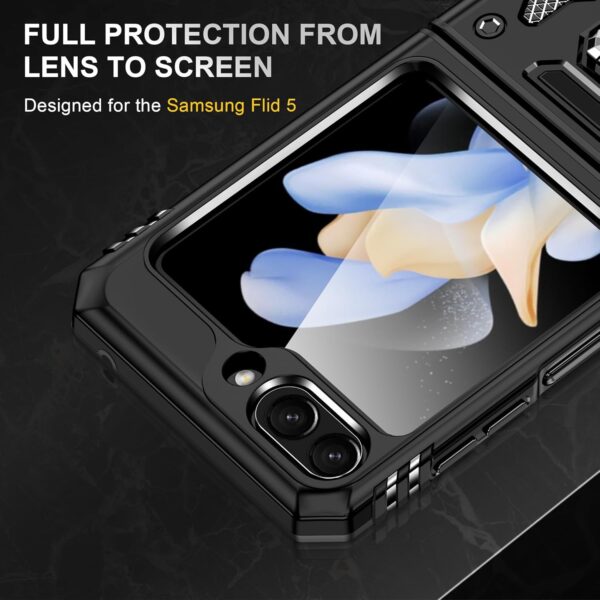 Luxury Premium Armor Hybrid with Ring Holder Kickstand  Rugged  Shockproof Case Cover For Samsung Z Flip5/Z Flip 6 - Image 14