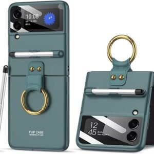 Luxury Premium Ring Case Cover With Capacitance Pen For Samsung Galaxy Z Flip 3 5G / Z Flip 4 5G