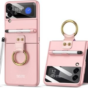 Luxury Premium Ring Case Cover With Capacitance Pen For Samsung Galaxy Z Flip 3 5G / Z Flip 4 5G