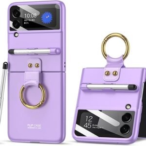 Luxury Premium Ring Case Cover With Capacitance Pen For Samsung Galaxy Z Flip 3 5G / Z Flip 4 5G