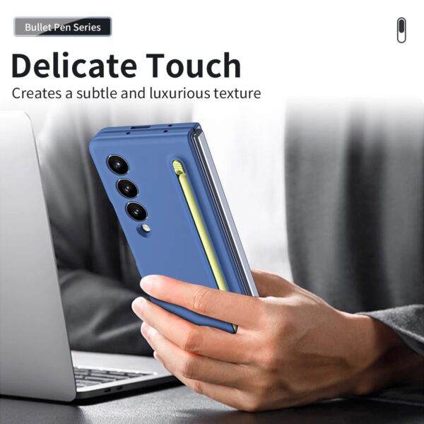 Luxury Premium Silicone Slim Pen Slot Ultra Thin PC Protective Case Cover For Samsung Galaxy Z Fold 3 5G/ Fold 4 5G - Image 5