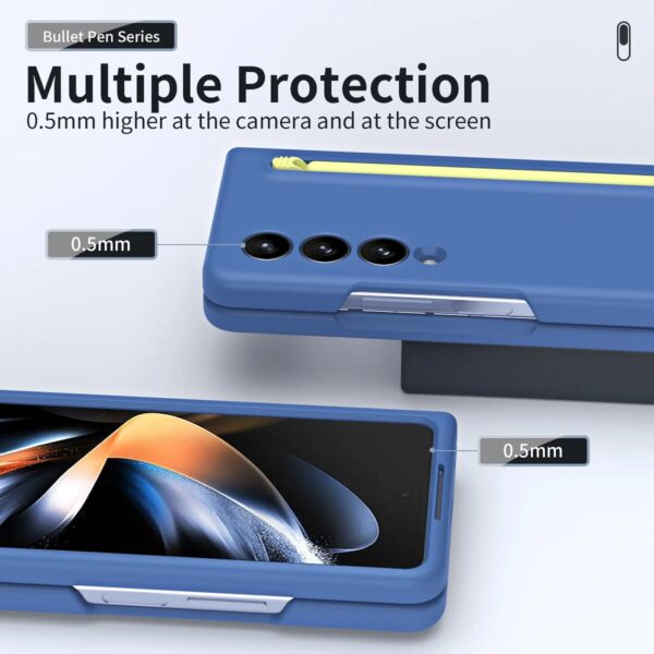 Luxury Premium Silicone Slim Pen Slot Ultra Thin PC Protective Case Cover For Samsung Galaxy Z Fold 3 5G/ Fold 4 5G - Image 4