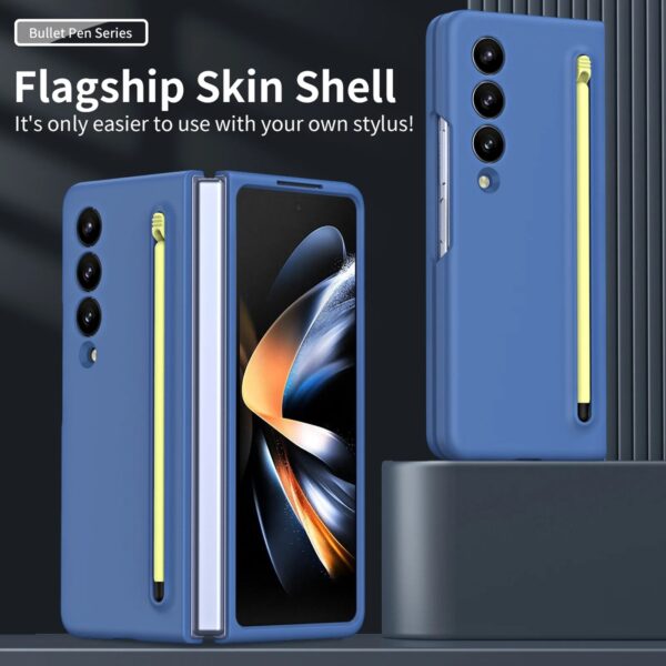 Luxury Premium Silicone Slim Pen Slot Ultra Thin PC Protective Case Cover For Samsung Galaxy Z Fold 3 5G/ Fold 4 5G - Image 2