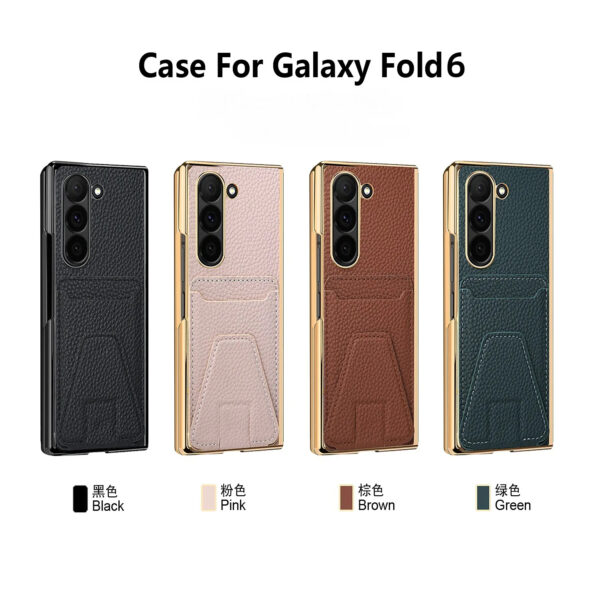 Luxury Premium Lychee Pattern Card Slot Leather Case Cover For Samsung Galaxy Z Fold 5/Z Fold 6