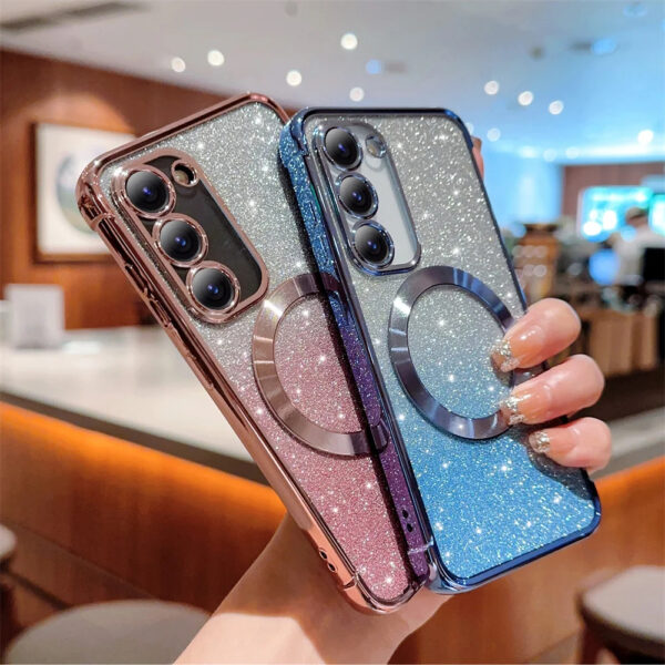 Luxury Premium Eletroplated Glitter Case Cover and 3D Glass Protector for Samsung Galaxy A Series - Image 14