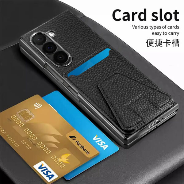 Luxury Premium Lychee Pattern Card Slot Leather Case Cover For Samsung Galaxy Z Fold 5/Z Fold 6 - Image 21