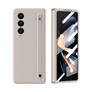 Luxury Premium Silicone Slim Pen Slot Ultra Thin PC Protective Case Cover For Samsung Galaxy Z Fold 3 5G/ Fold 4 5G