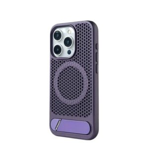 Luxury Premium Mesh Heat Cooling Wireless Charging MagSafe Invisible Stand Hard Case Cover For iPhone Series