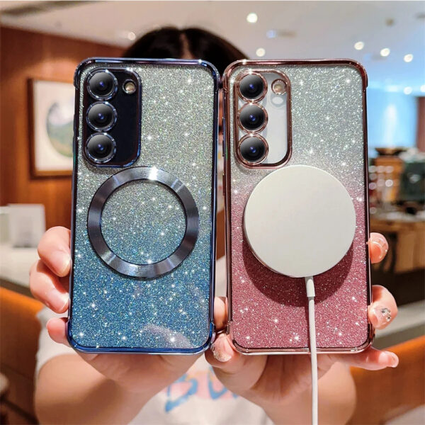 Luxury Premium Eletroplated Glitter Case Cover and 3D Glass Protector for Samsung Galaxy A16/A24/A34/A55 - Image 16