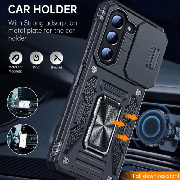 Luxury Premium Armor Hybrid with Ring Holder Kickstand  Rugged  Shockproof Case Cover For Samsung Z Fold 5/Z Fold 6 - Image 13